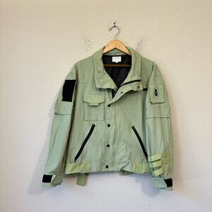 UNM Original Design Canvas Military Style Utility Jacket in Mint Green